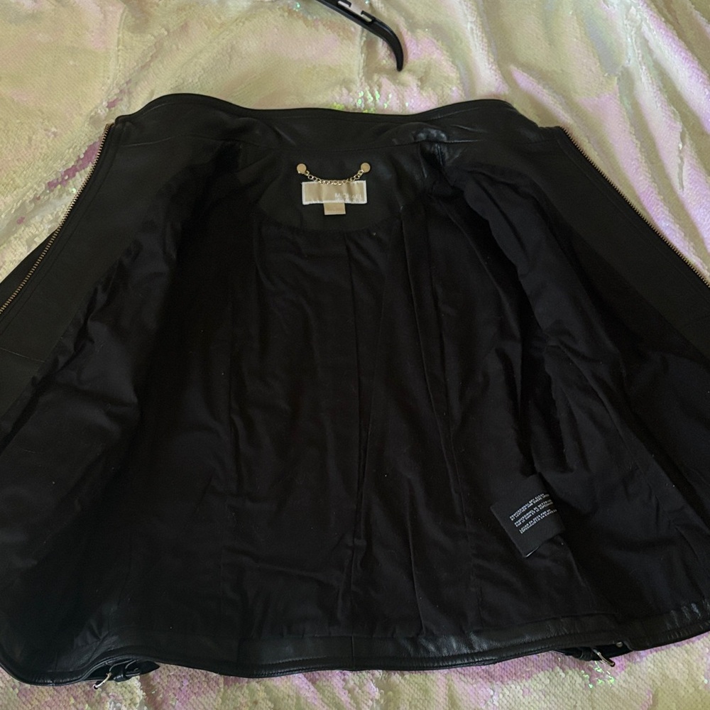 Michael Kors Black Leather Jacket - Picture 2 of 4